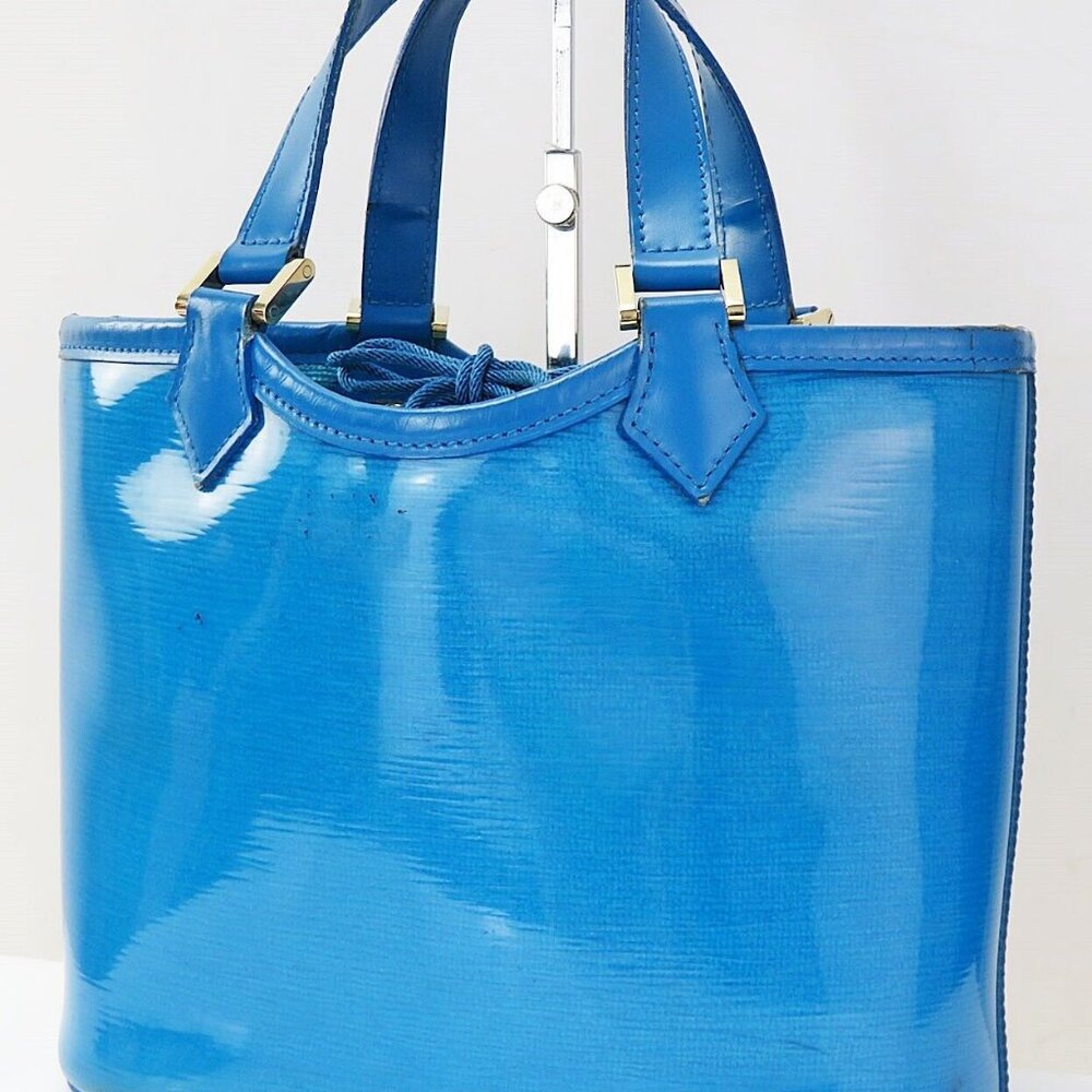 Authentic LOUIS VUITTON Blue and Clear Plastic Handbag Purse